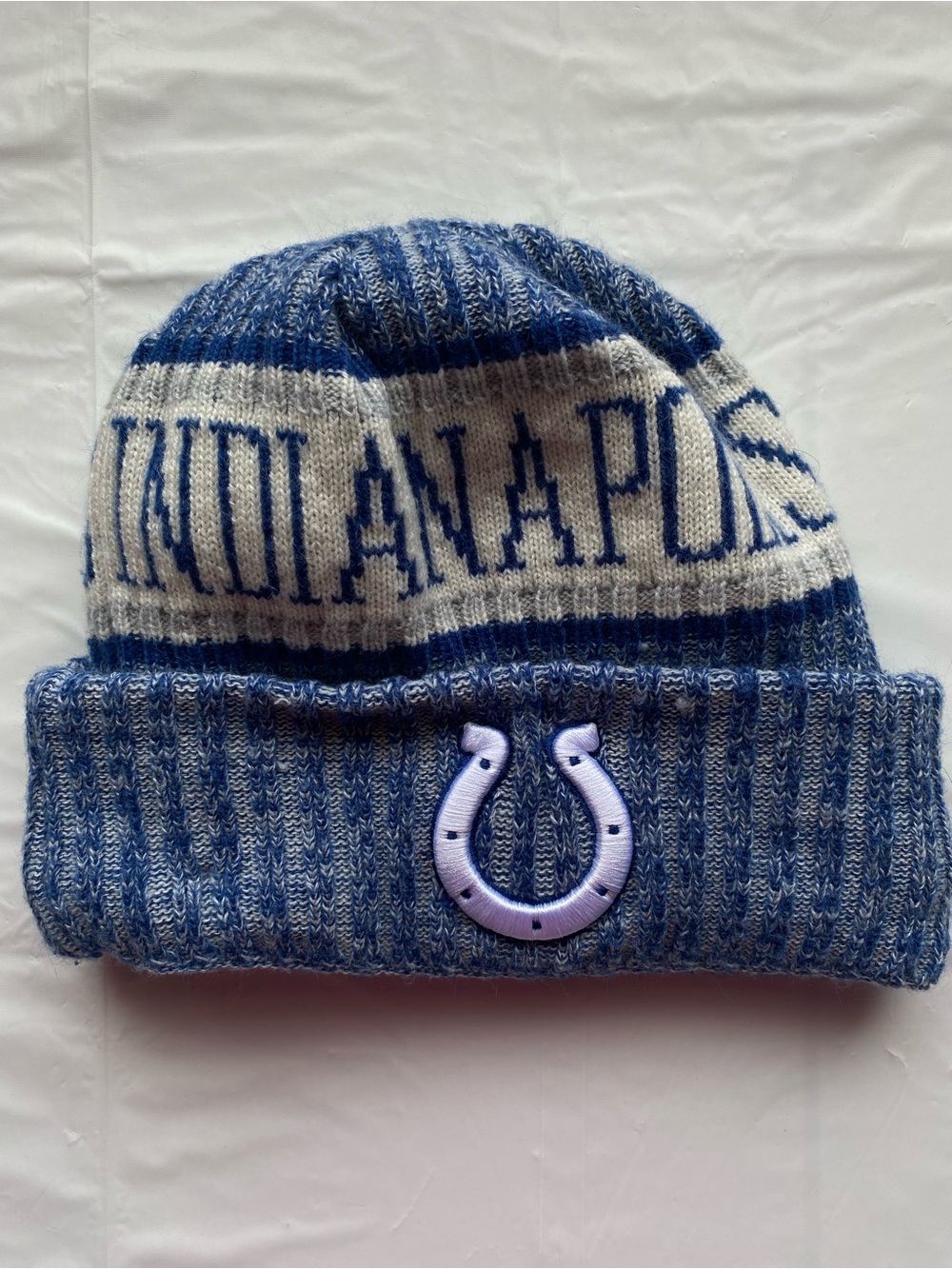 New Era NFL Indianapolis Colts Sideline Official Sport Knit Beanie Hat Blue Gray